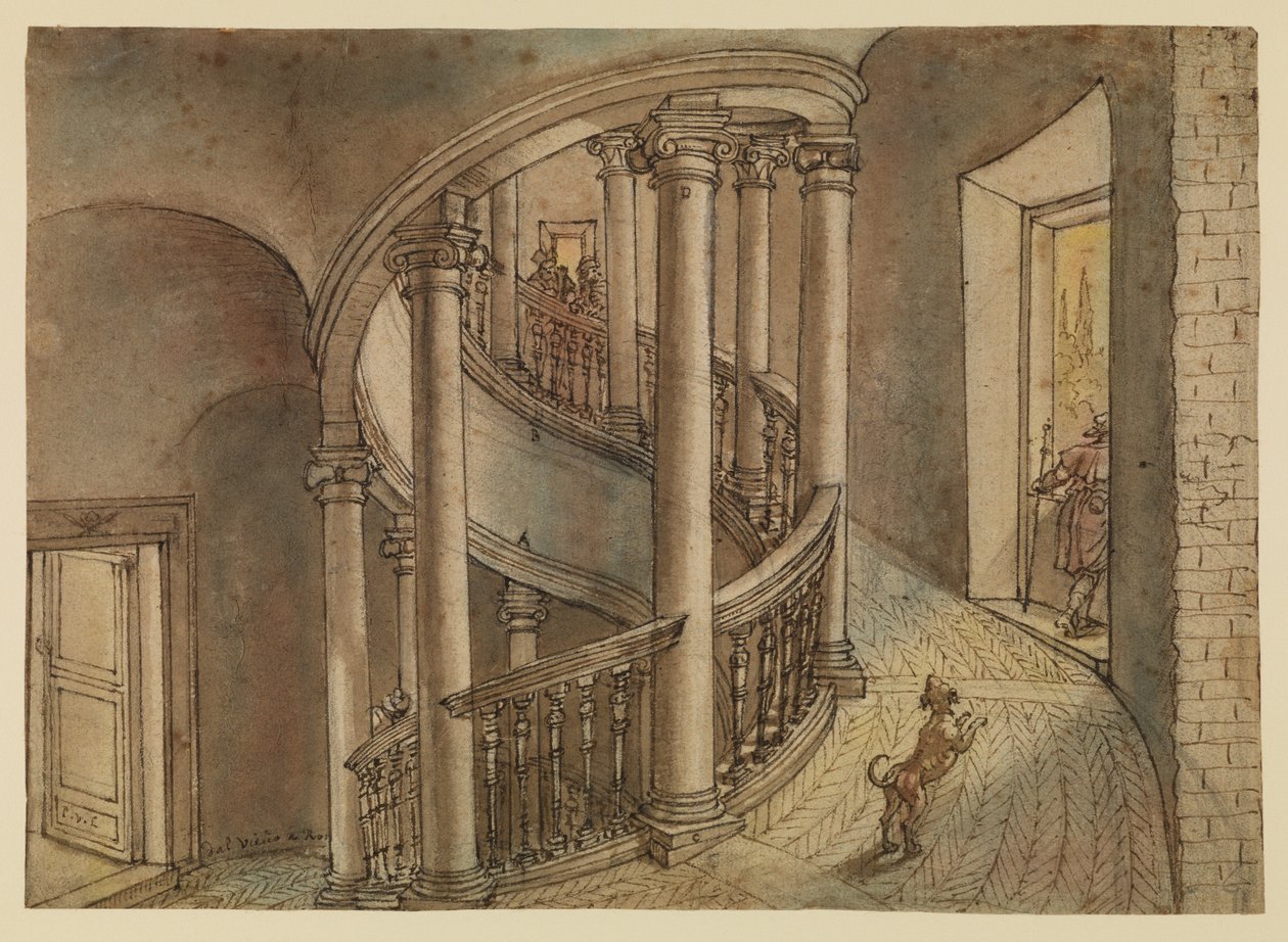 Belvedere Staircase, from Bramante