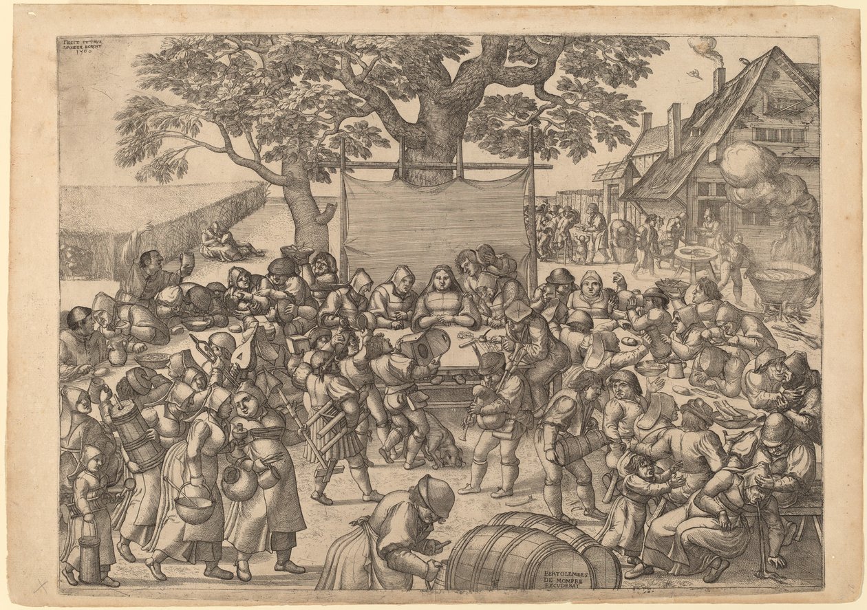 The Large Rustic Wedding Feast by Peter van der Borcht
