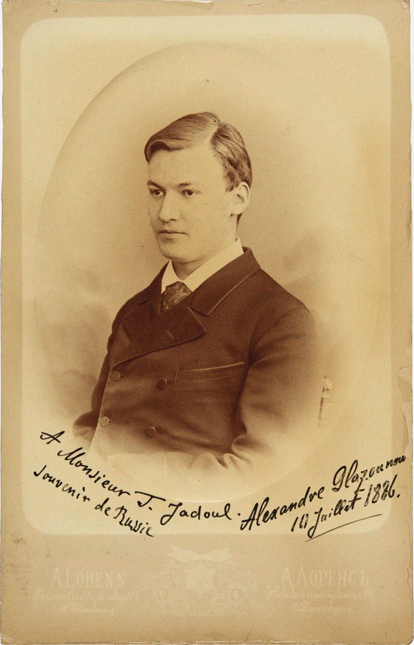 Portrait of the Composer Alexander Glazunov by Petersburg . Photo studio Alfred Lorens