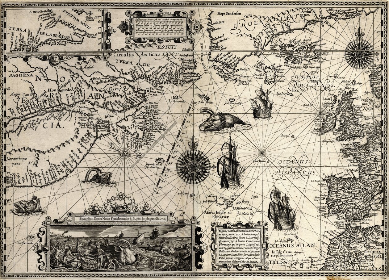 Nova Francia (New France) by Petrus & Doetichum Jan van younger & Claesz Cornelius & Meyn David de (16th century Plancius