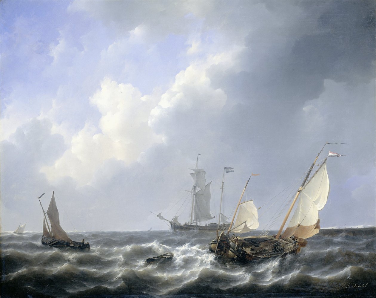 Seascape from the Zeeland Waters by Petrus Johann Schotel
