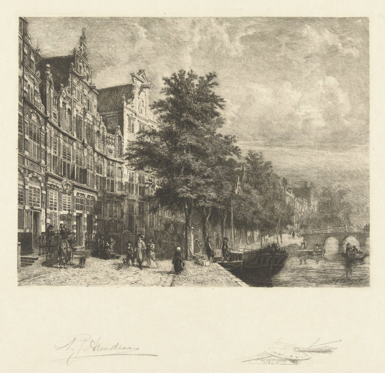 View of the Herengracht by Petrus Johannes Arendzen