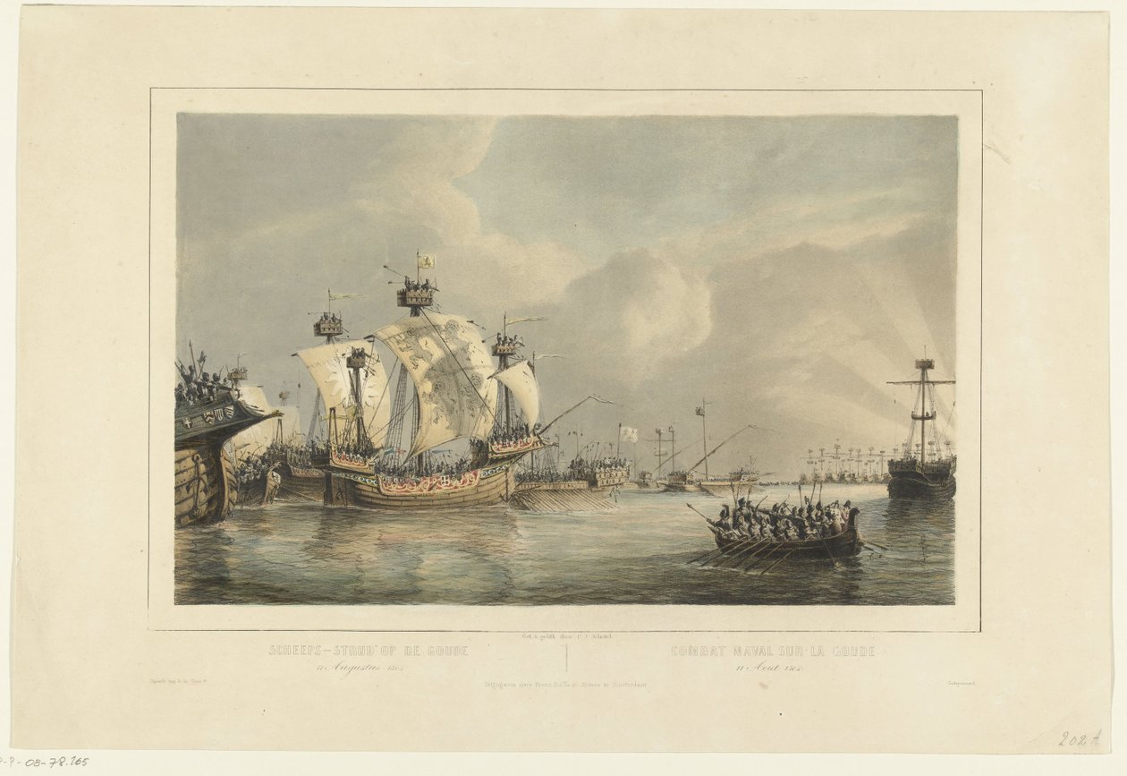 Naval Battle on the Gouwe, 1304 by Petrus Johannes Schotel