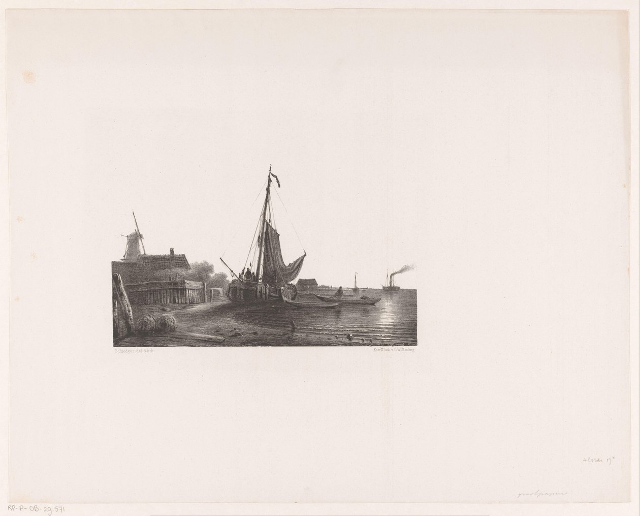 Sailing Ship on Dry Land by Petrus Paulus Schiedges (I)