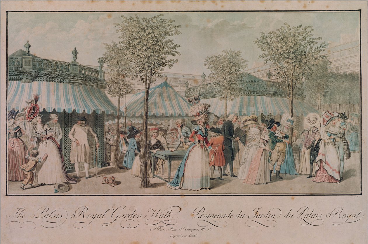 The Palais Royal Garden Walk, 1787 by Philibert-Louis Debucourt