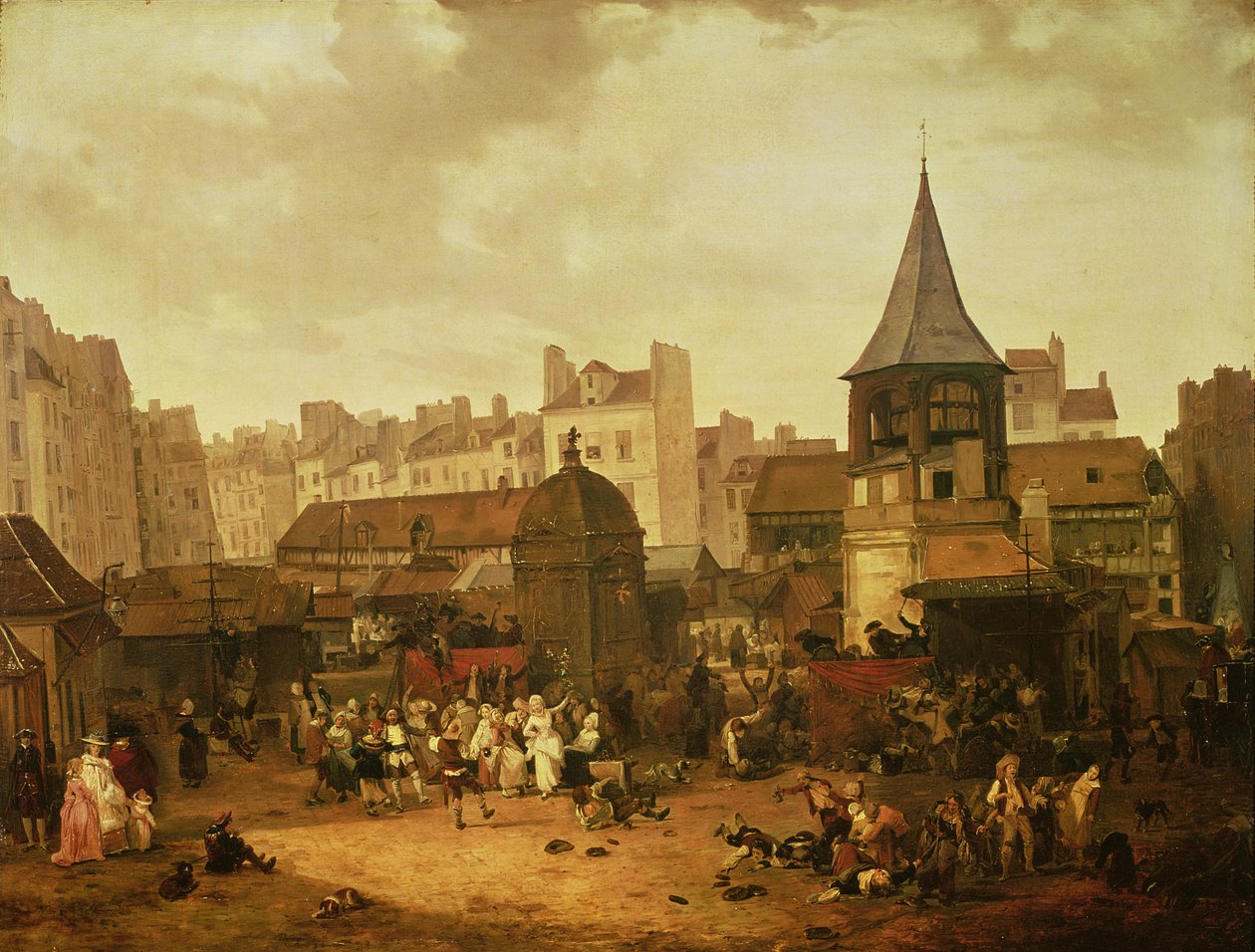 Rejoicing at Les Halles to Celebrate the Birth of Dauphin Louis of France, 21st January 1781, 1783 by Philibert Louis Debucourt