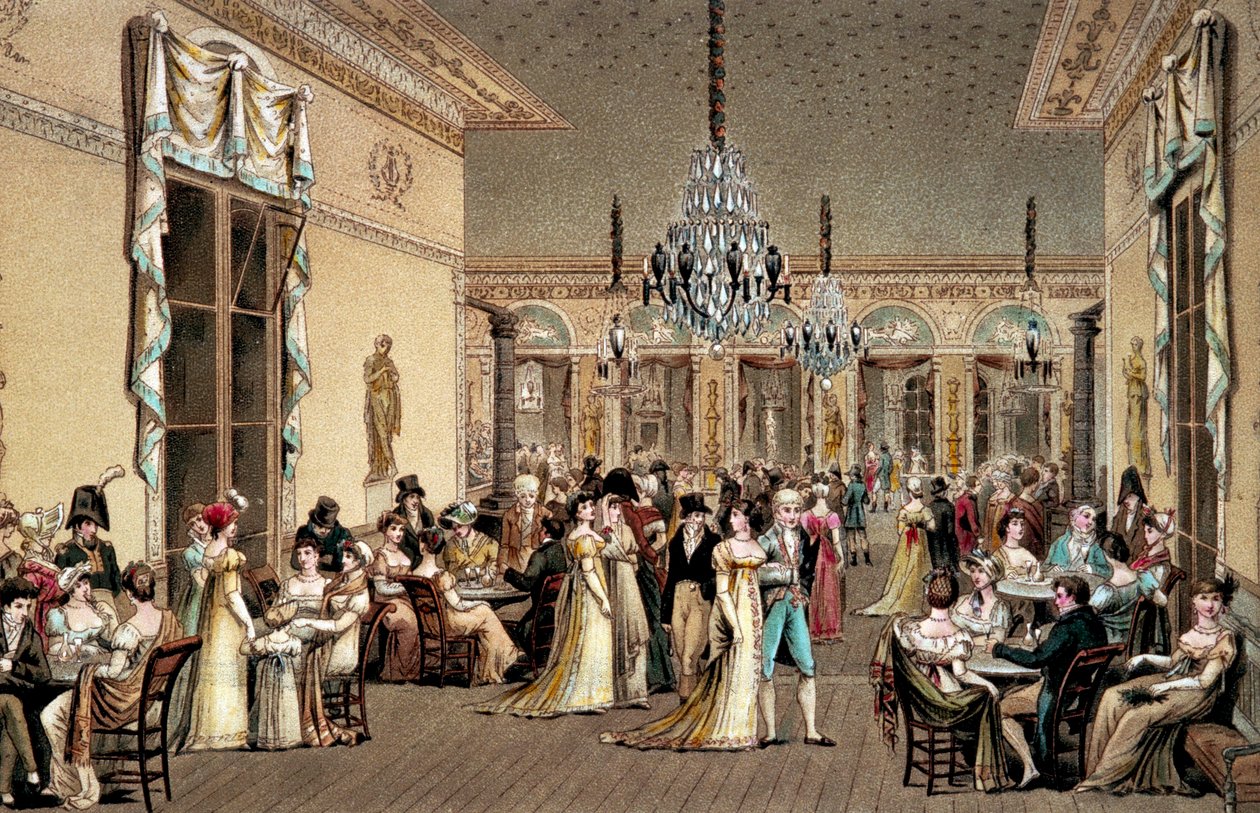 The Grand Salon of Cafe Frascati by Philibert Louis Debucourt
