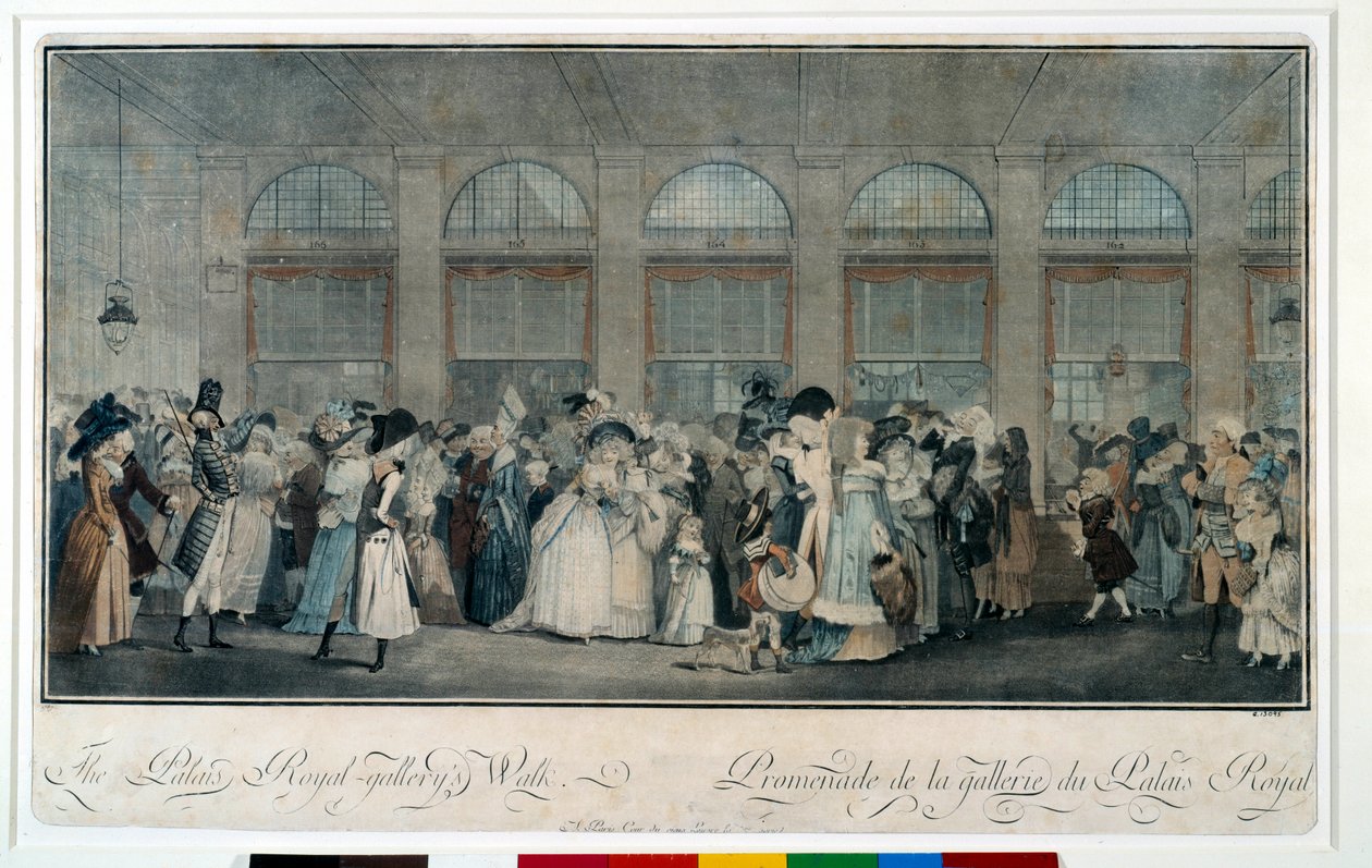 Walk Through the Gallery of the Royal Palace in 1787 by Philibert Louis Debucourt