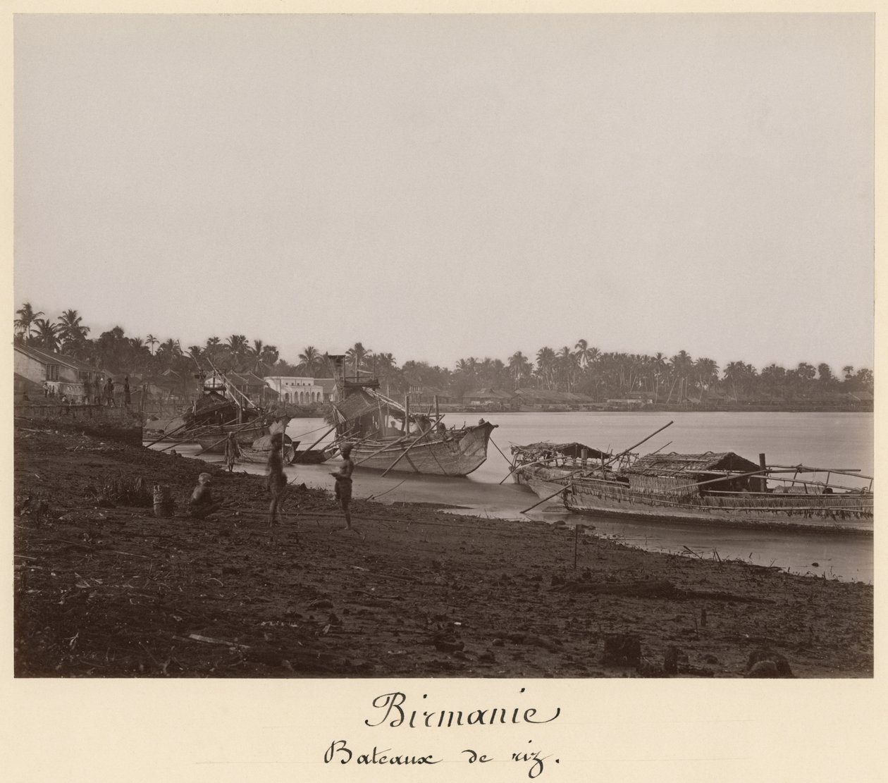 Boats Carrying Rice on the River Thanlwin, Mupun District, Moulmein, Burma by Philip Adolphe Klier