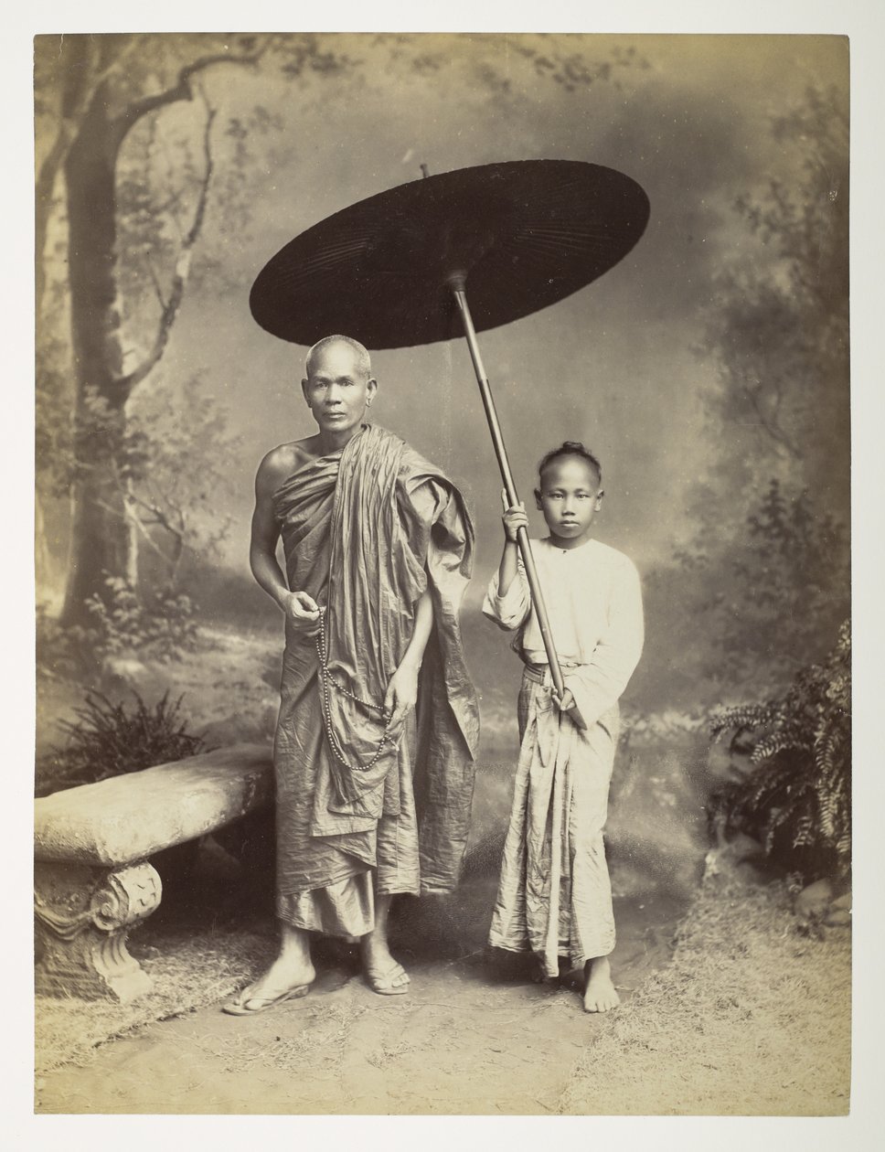 Burmese Monk and Attendant by Philip Adolphe Klier