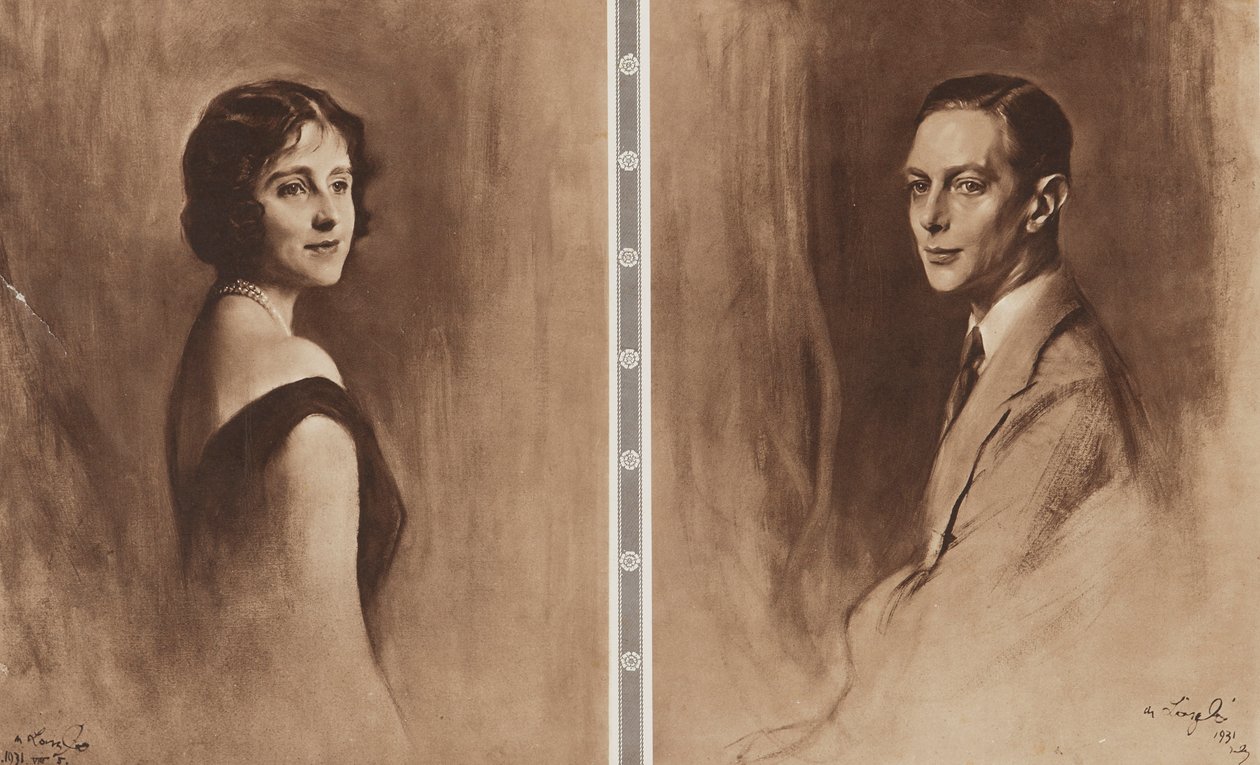 King George VI and Queen Elizabeth by Philip Alexius de (after) Laszlo