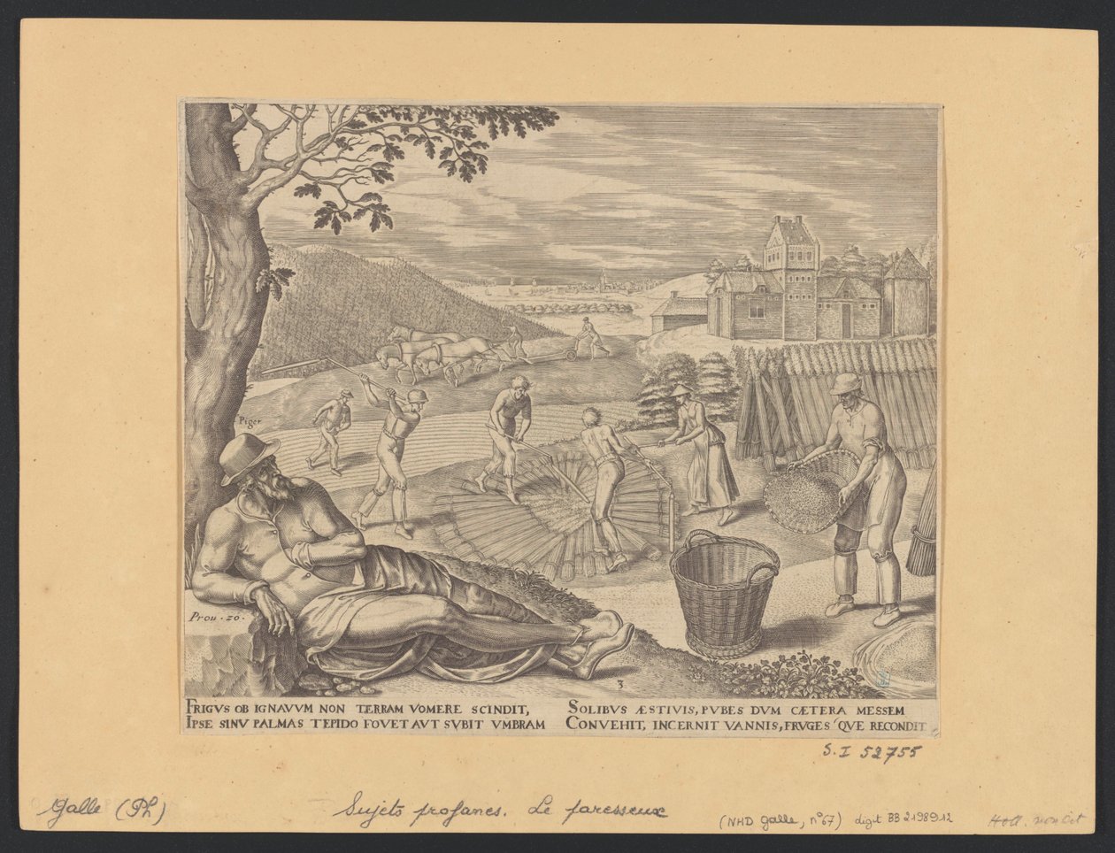 The Idler Refuses to Work During Harvest Time by Philip Galle