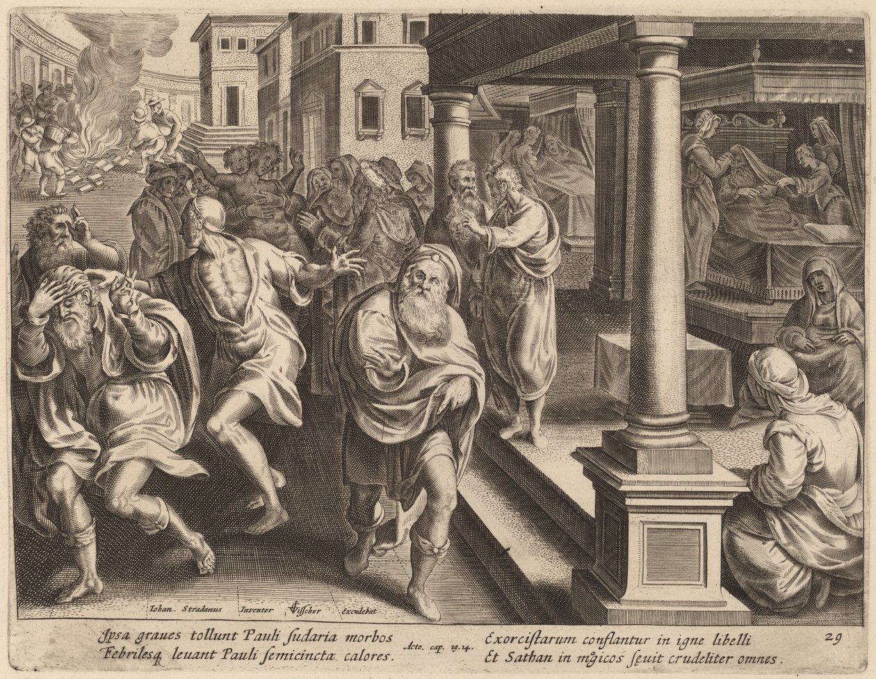 Saint Paul Driving Out Evil Spirits by Philip Galle after Jan van der Straet