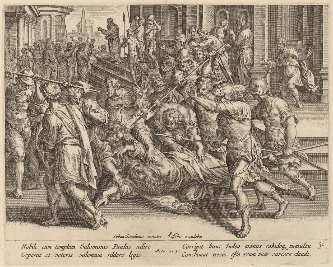 The Arrest of Saint Paul by Philip Galle after Jan van der Straet