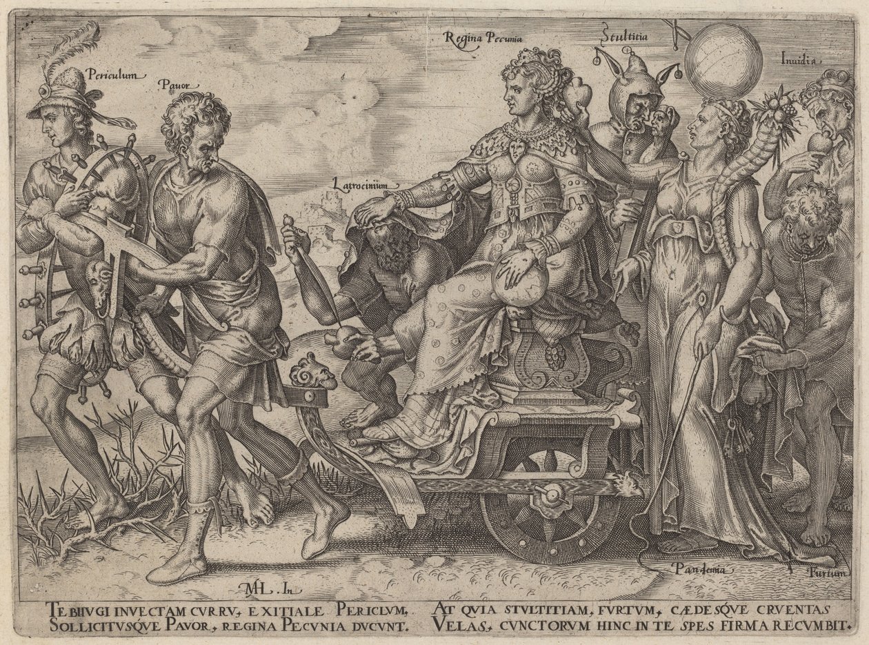 Dangers and Vices Accompanying Wealth by Philip Galle, after Maerten van Heemskerck