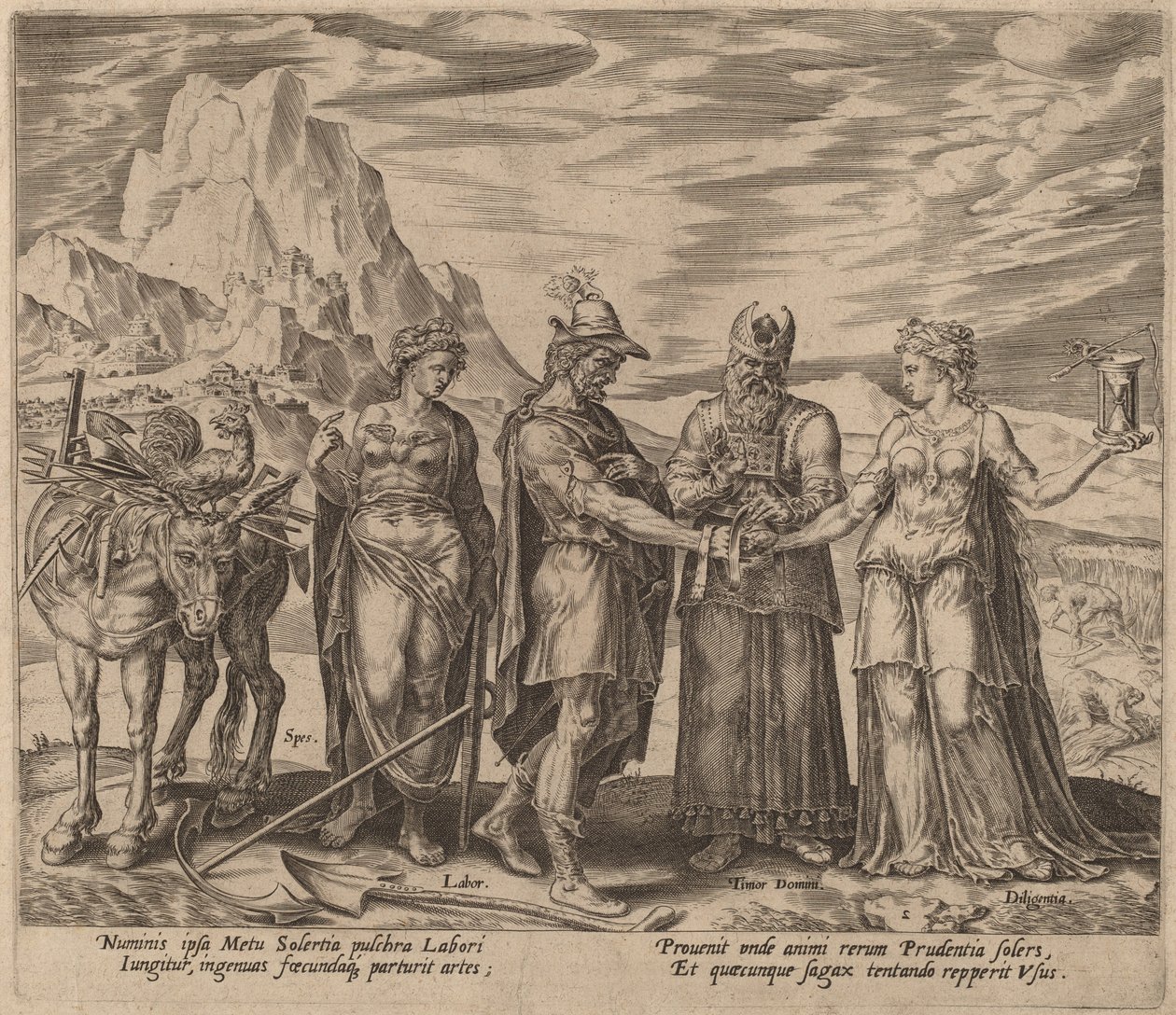 The Marriage of Labor and Diligence by Philip Galle after Maerten van Heemskerck