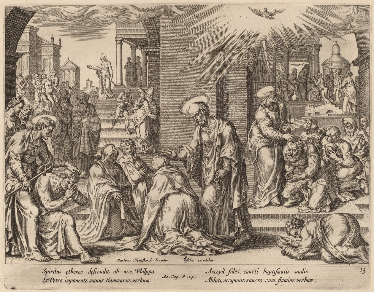 The People of Samaria Receive the Word of God by Philip Galle after Maerten van Heemskerck