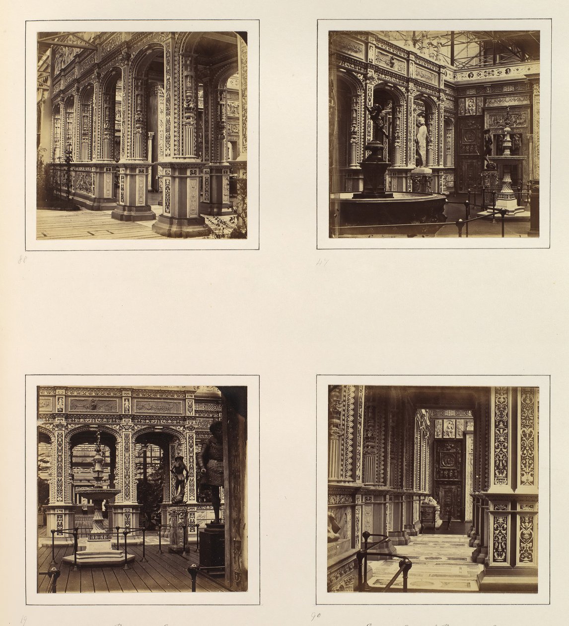 Facade, Views, and Entrance Loggia of the Renaissance Court by Philip Henry Delamotte.