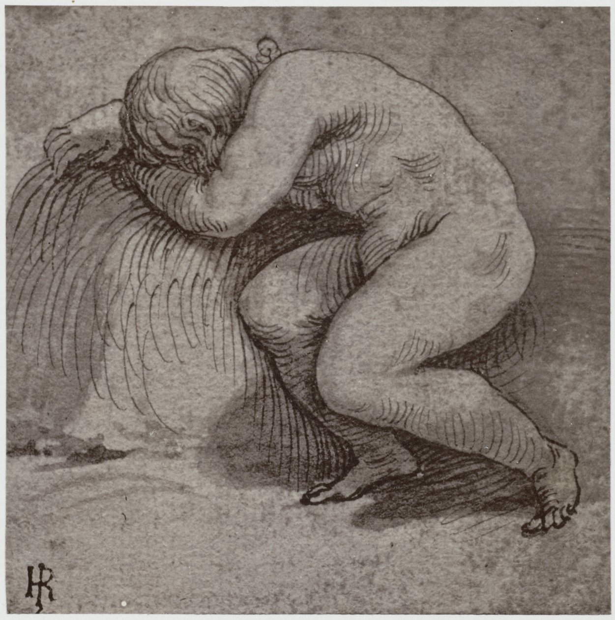 Giulio Romano, A Sleeping Child by Philip Henry Delamotte
