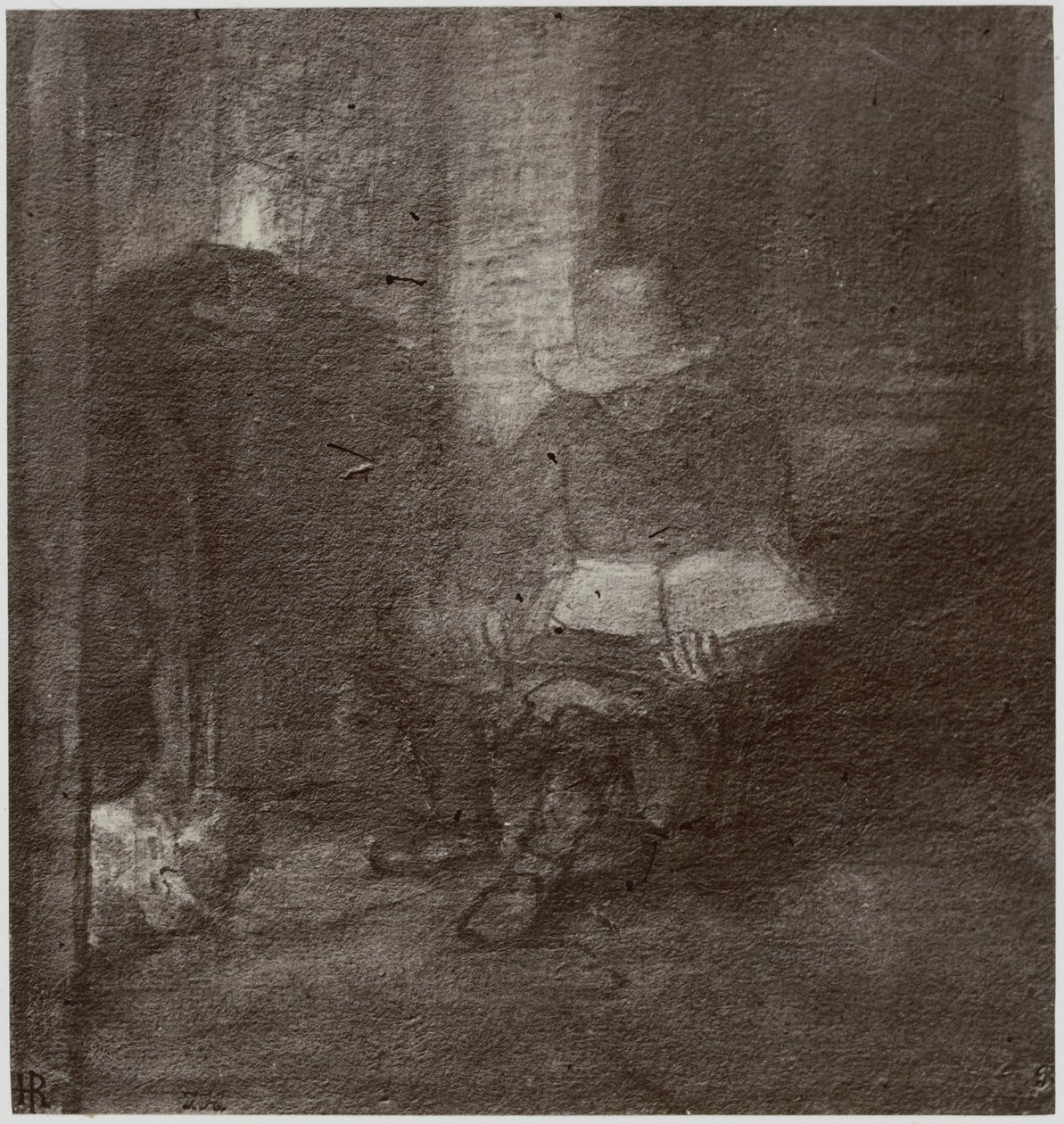 An Old Man Reading by Philip Henry Delamotte