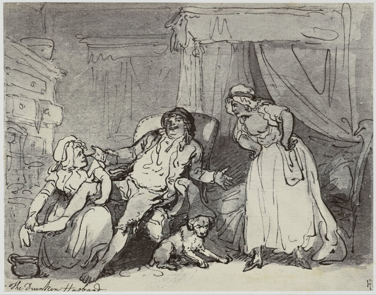 Thomas Rowlandson, The Drunken Husband by Philip Henry Delamotte