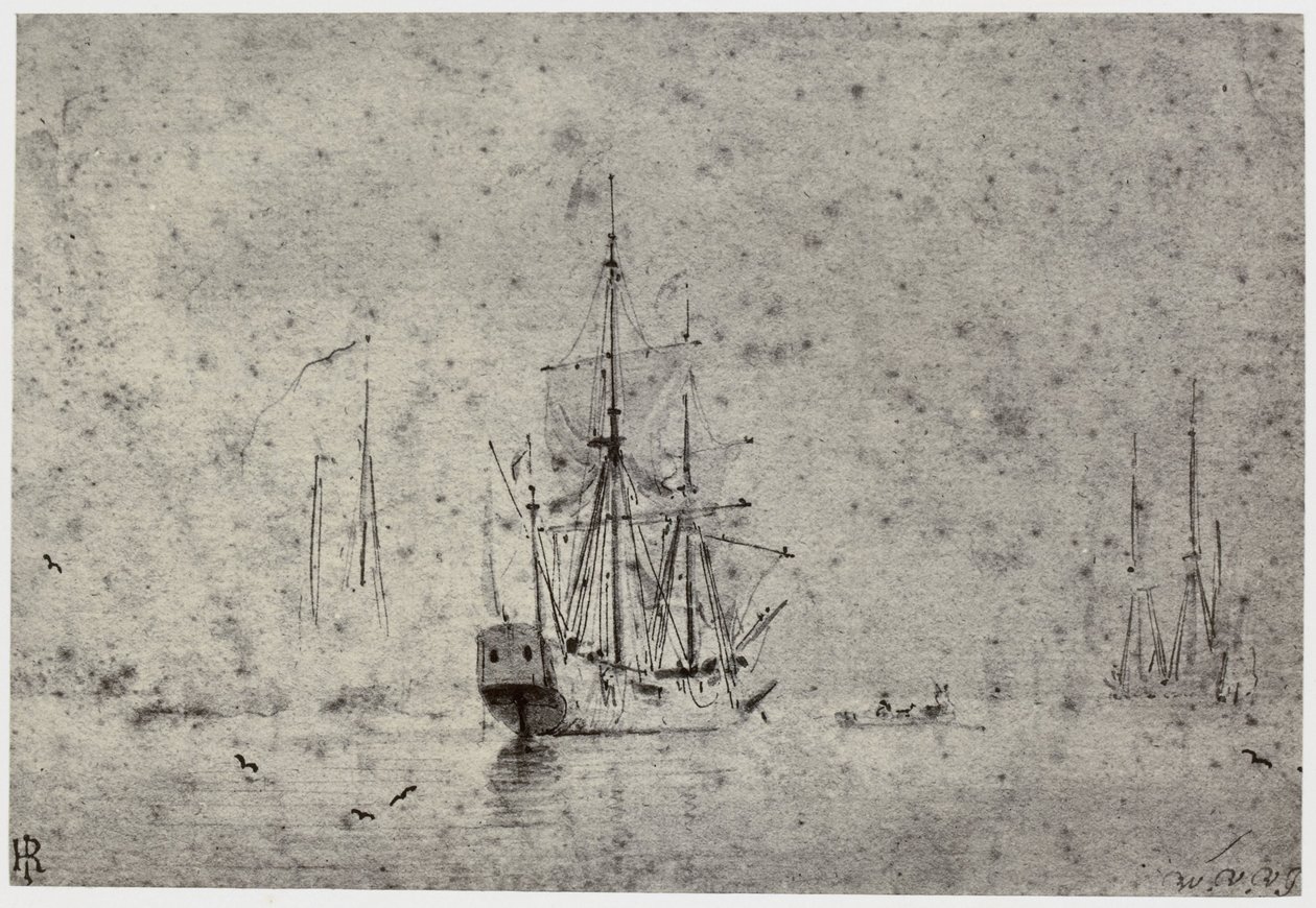Willem van der Velde, Shipping by Philip Henry Delamotte