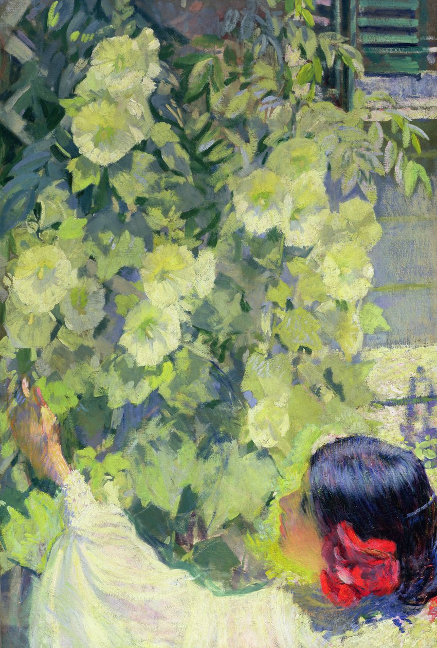Hollyhocks, c.1923 by Philip Leslie Hale