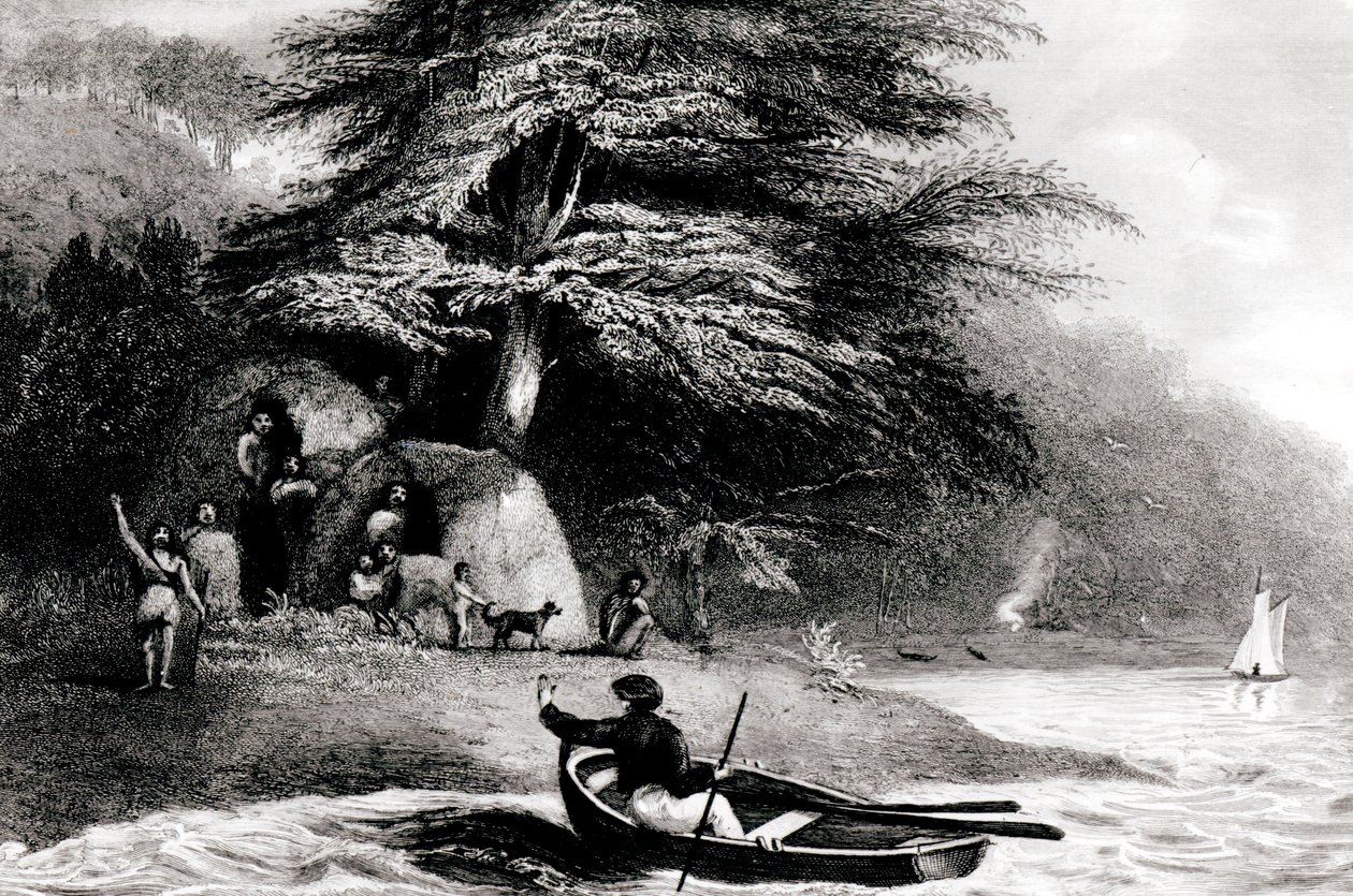 Fuegian Wigwams at Hope Harbour in the Magdalen Channel, engraved by S. Bull by Philip Parker King