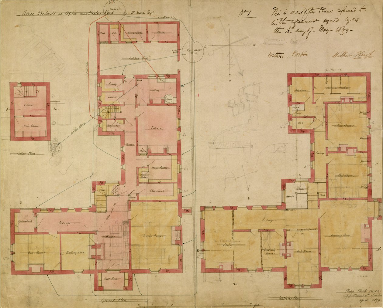 Plans for the Red House, Bexley Heath, 1859 by Philip Webb