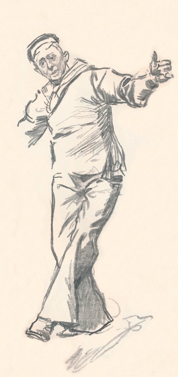 Lead Pencil Sketch by Phil May, c. 19th Century by Philip William May