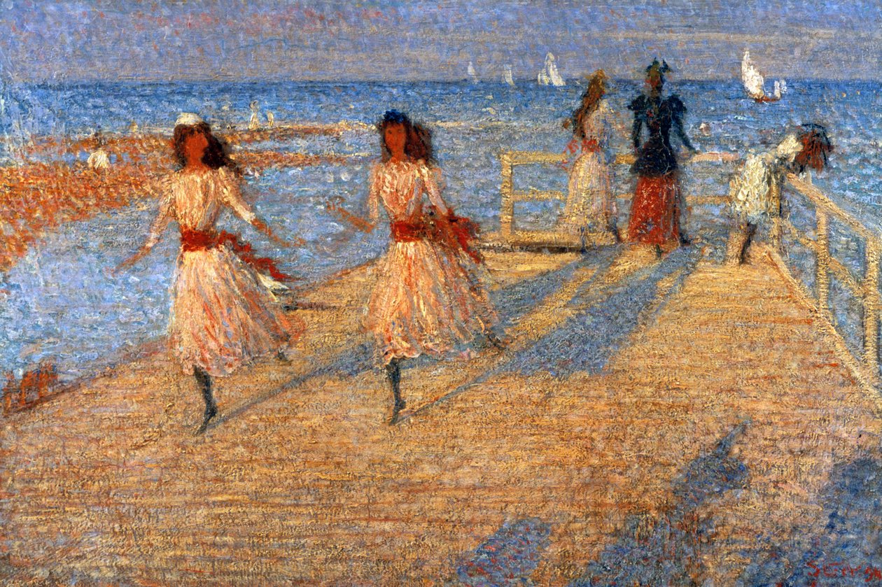 Girls Running, Walberswick Pier by Philip Wilson Steer