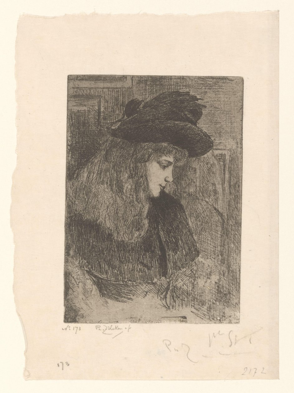 Girl with Hat by Philip Zilcken (signed by artist)