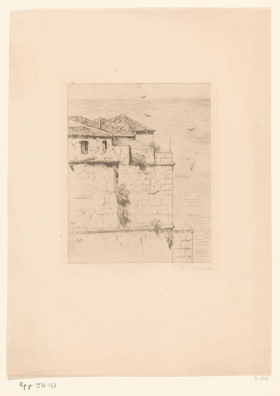 Old Turkish fort in Algiers by Philip Zilcken (signed by artist)