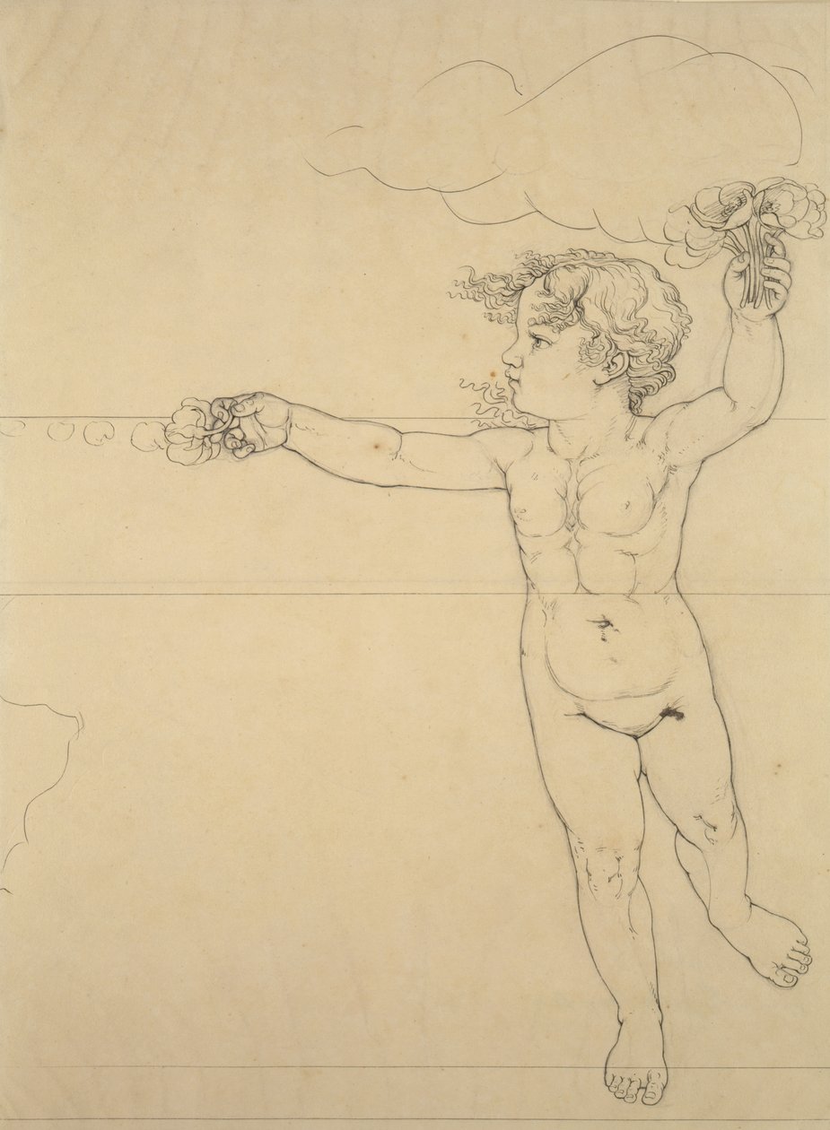 Right Hand Side Genie with a Rose (detail) by Philipp Otto Runge