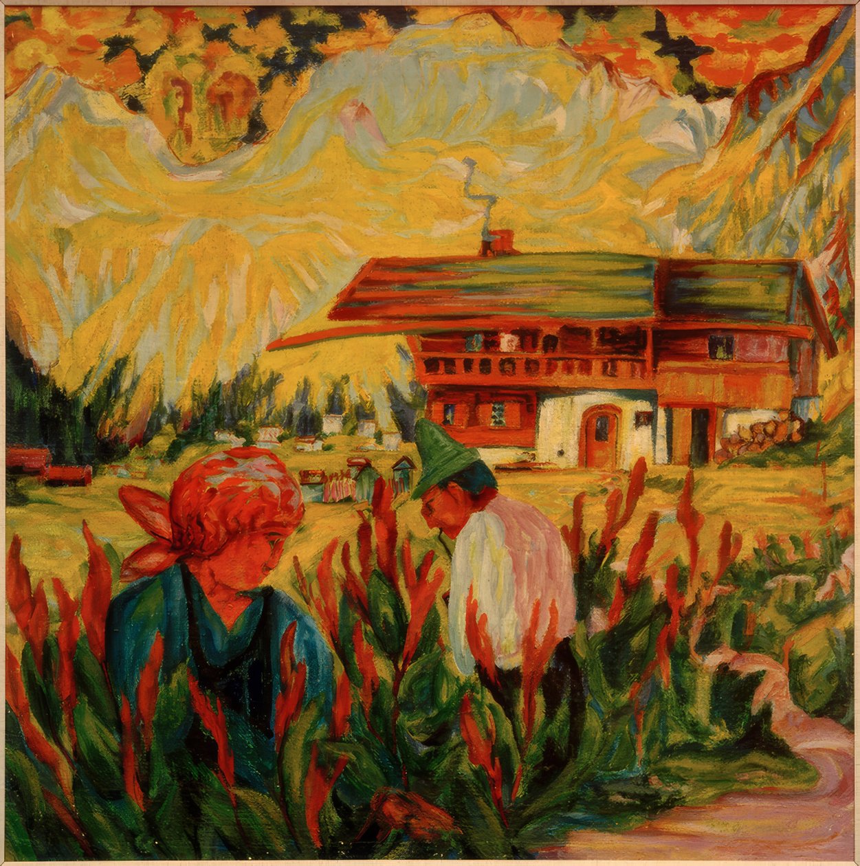Peasant Couple in the Garden by Philipp Bauknecht