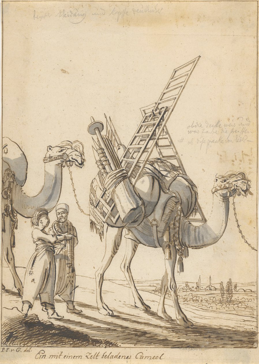 Man with a Tent-Laden Camel by Philipp Ferdinand von Gudenus