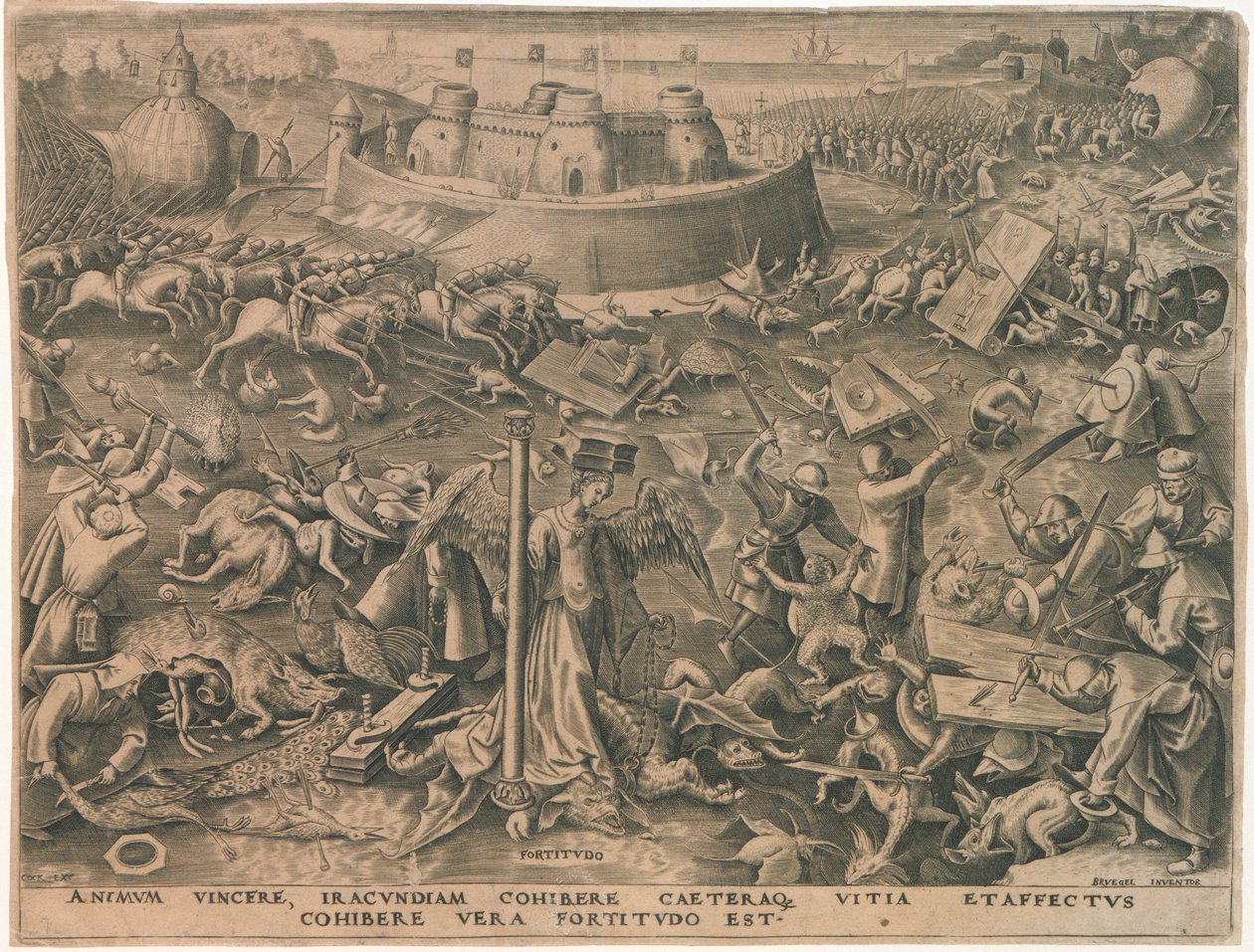 Fortitude from The Seven Virtues, 1559 by Philipp Galle