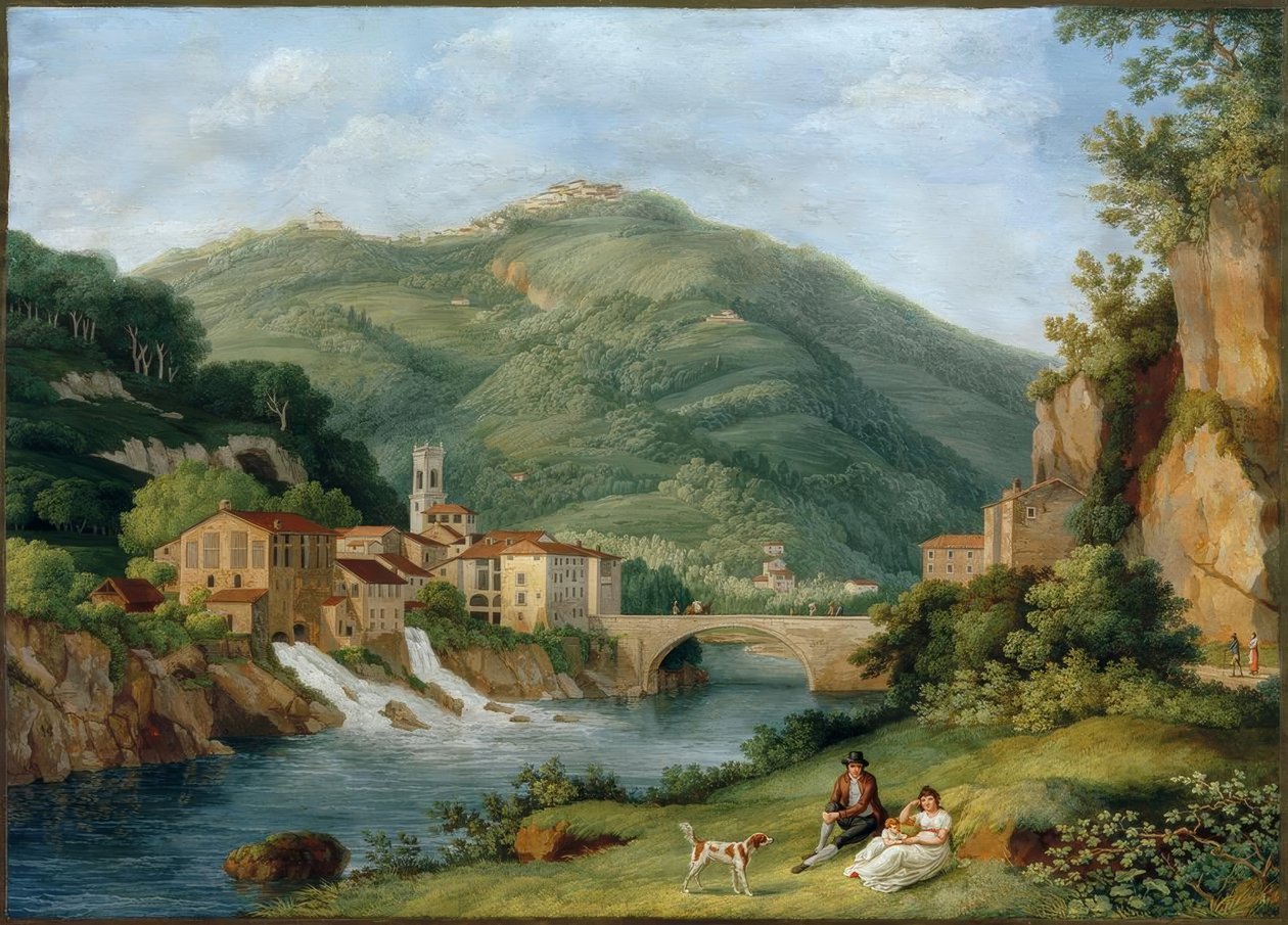 Hackert, Bridge at Serraglio su la Lima in Bagni di Lucca by Philipp Hackert