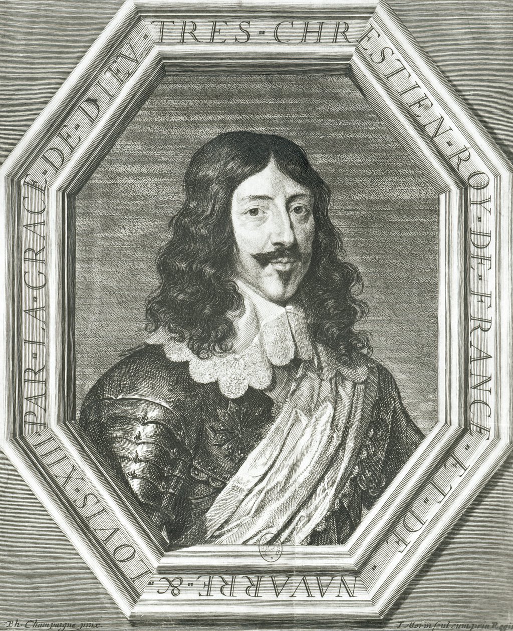 Portrait of Louis XIII (1601-43) engraving by Jean Morin by Philippe de Champaigne