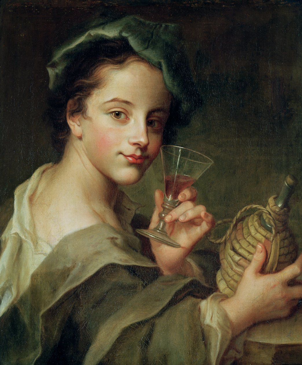 Woman with a Glass of Wine by Philippe Mercier