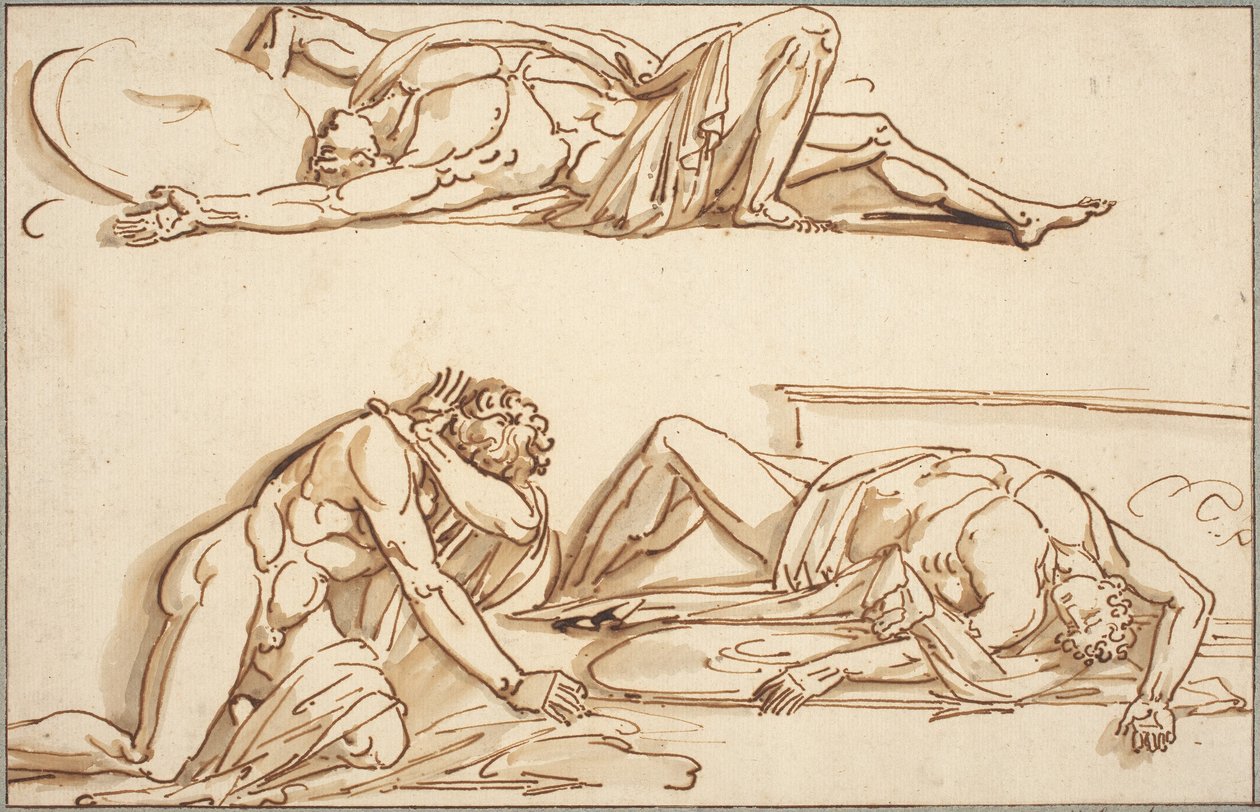 Achilles and Patroclus by Philippe Auguste Hennequin