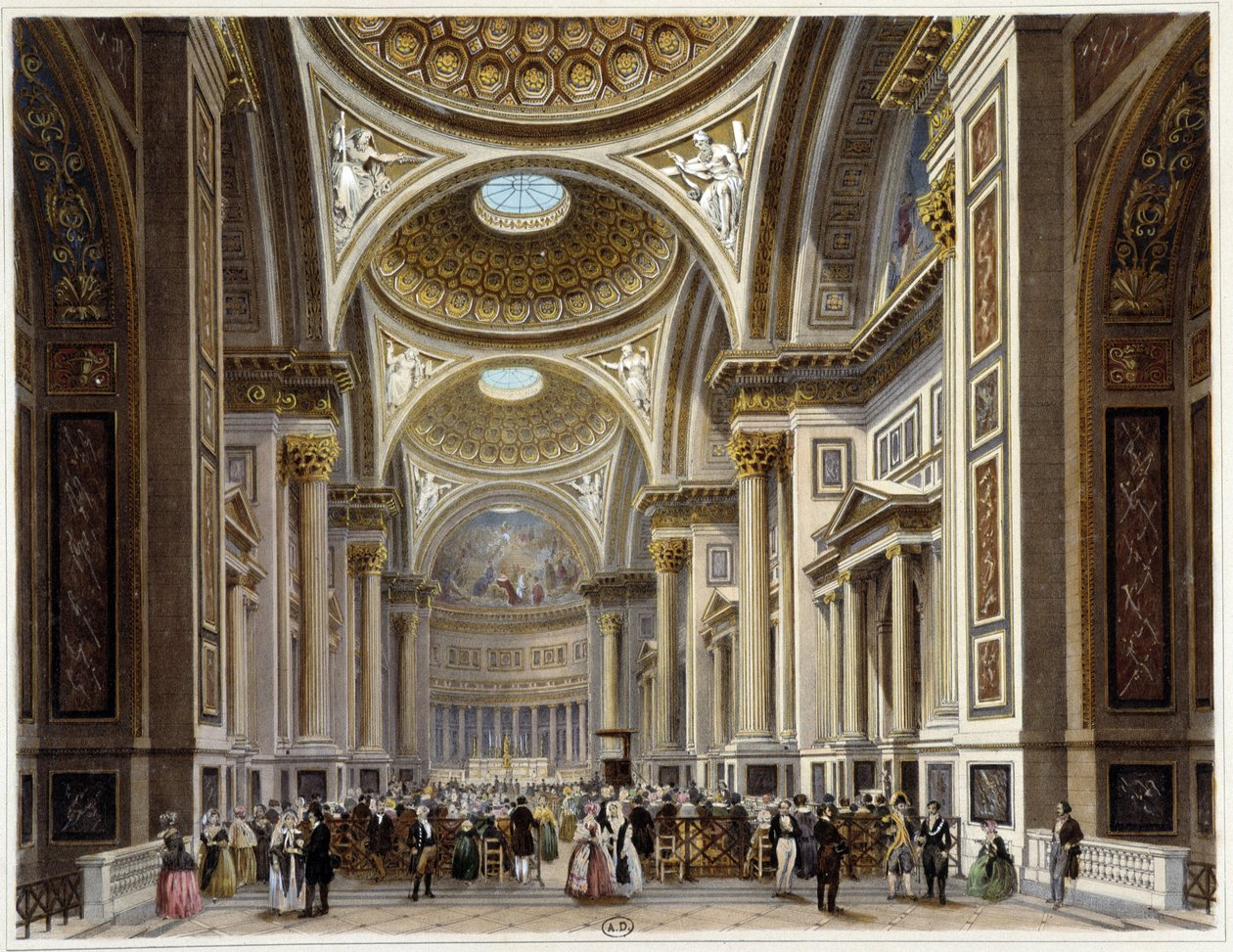 Interior of the church of the Madeleine - in "Promenade dans Paris et ses environs", drawings by Jacottet and Benoist, ed. Gihaut Frères by Philippe Benoist