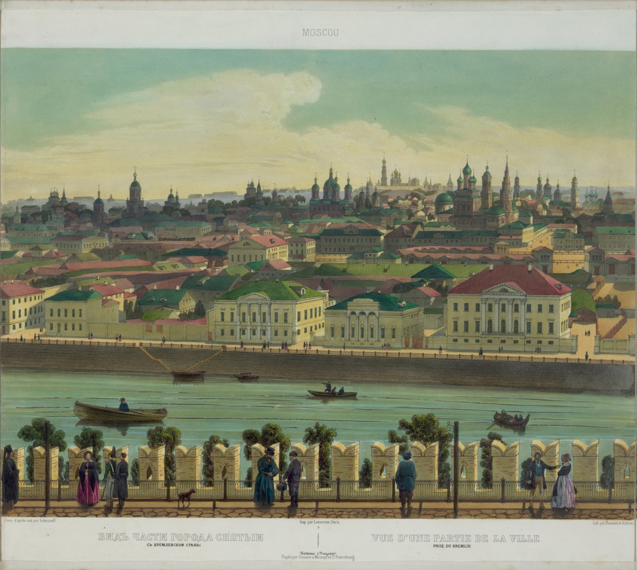 View of Zamoskvorechye from the Kremlin Wall from a panoramic view of Moscow in 10 parts by Philippe Benoist