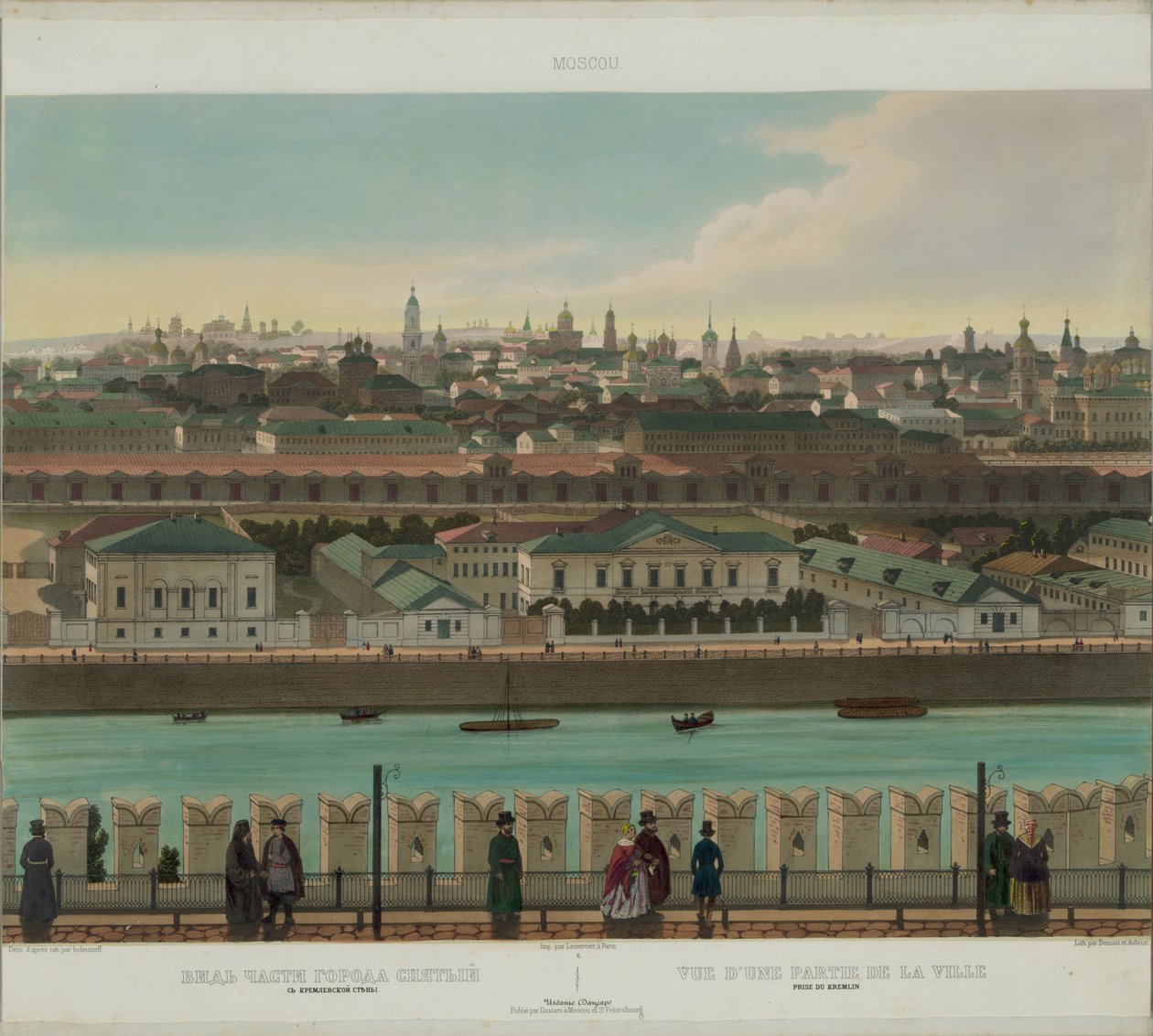 View of Zamoskvorechye from the Kremlin Wall from a Panoramic View of Moscow in 10 Parts by Philippe Benoist