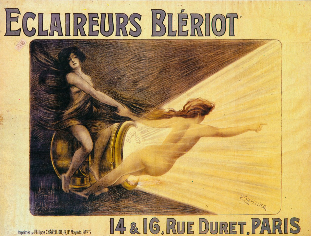 Advertisement for Bleriot headlamps, c1905 by Philippe Chapellier
