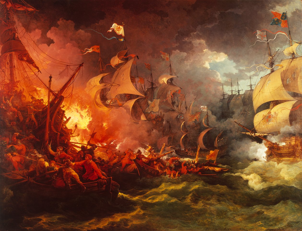 Defeat of the Spanish Armada, 8 August 1588 by Philippe Jacques de Loutherbourg