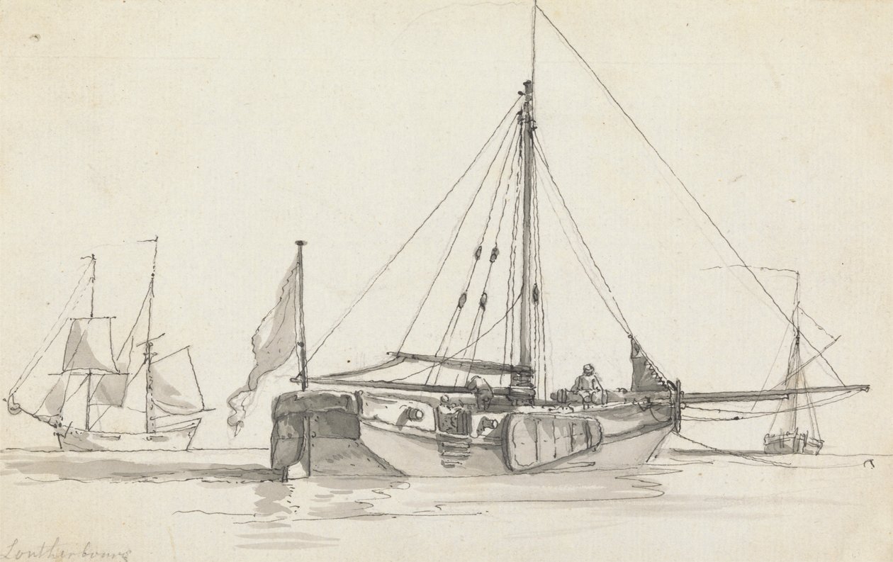 Three Ships by Philippe Jacques de Loutherbourg