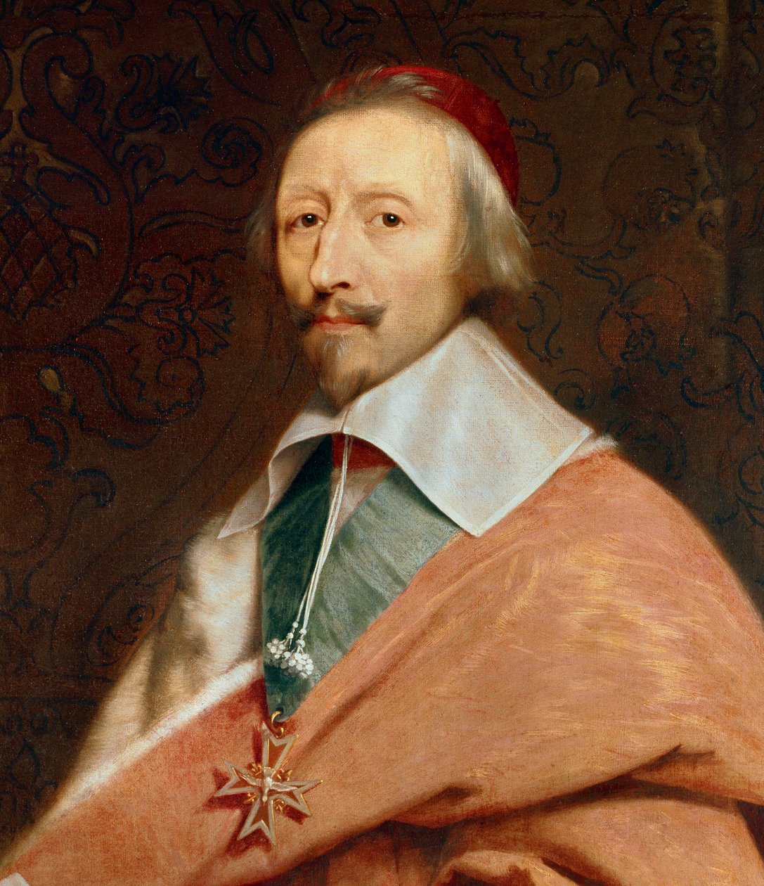 Portrait of Armand Jean du Plessis, Cardinal de Richelieu (1585-1642) (detail) by Philippe de (studio of) Champaigne