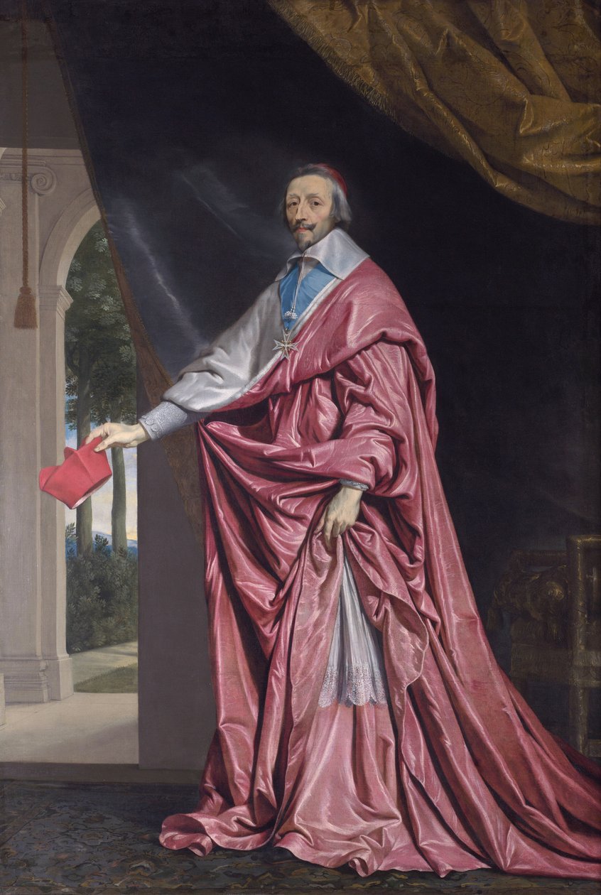 Portrait of Armand Jean du Plessis, Cardinal Richelieu by Philippe de Champaigne