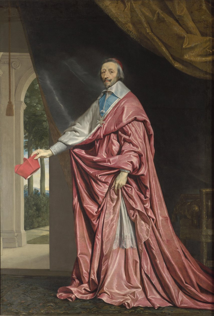 Portrait of Armand Jean du Plessis, Cardinal Richelieu by Philippe de Champaigne